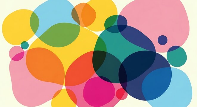 Abstract colorful overlapping circles - Powered by Adobe