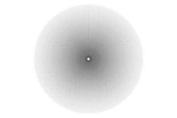 dotted halftone circle. Round shape gradient halftone pattern isolated on transparent background. Monochrome dotted pattern. Distressed halftone overlay effect. Simple graphic design elements. PNG