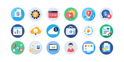 Colorful Easter Eggs Icon Set in Vector Style