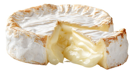  Wheel of Brie Cheese Cut Open – Whole Round of Brie on Transparent Background