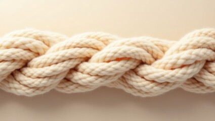 Ultra High-Resolution Wool Yarn Texture Illustration – Cream Brown Beige Fibers with Intricate Weave on Neutral Background