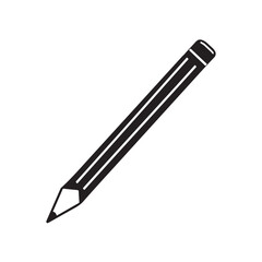 pencil vector silhouette, pencil icon vector design, Pencil clip art vector art and illustration silhouette on white background