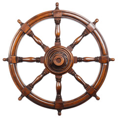 Antique wooden ship steering wheel isolated on a transparent background wooden ship wheel