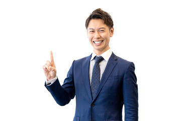 笑顔の男性ビジネスマン（背景透過PNG）