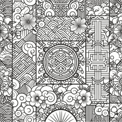 vector seamless pattern with flowers