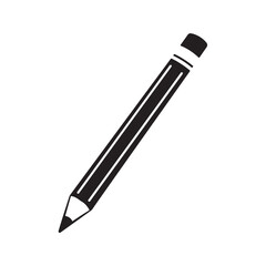 pencil vector silhouette, pencil icon vector design, Pencil clip art vector art and illustration silhouette on white background