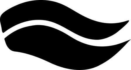 Abstract black waves with creative white line between them