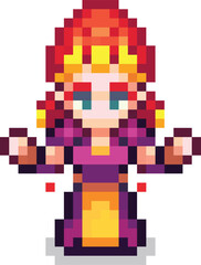 Fire Warrior Witch Pixel Art