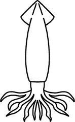 Long squid illustration png
