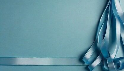 A Pastel blue backdrop featuring a charming corner ribbon, adding a touch of grace and simplicity.