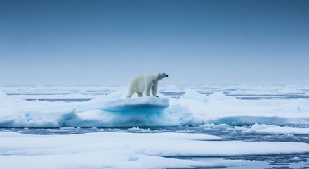Fototapeta premium Solitary Polar Bear on Ice