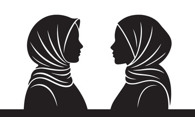 Islamic Hijab Silhouette &ndash; Modest Headscarf Black Vector Design