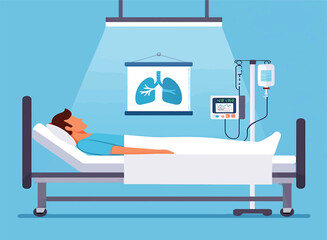 Hospital Patient Vector Illustration Medical Care and Recovery