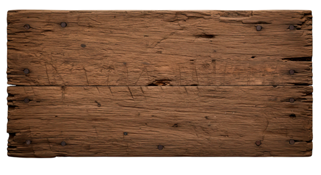 Close-up of weathered wood with visible grain and nail heads.
