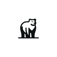 Obraz premium Polar Bear Vector Illustration in Minimal Style