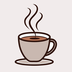 Cup of Coffee with Steam Outline Icon