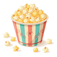 bucket of popcorn isolated