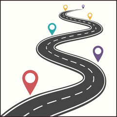 Winding curve black road path background