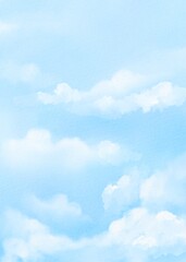 watercolor cloudy sky