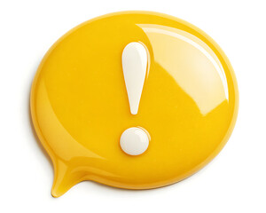 Exclamation mark icon 3d illustration background	