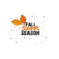 Autumn sale round banner. fall ad circle shape with liquid form at the center and text offer a sign—red, orange abstract leaves in simple flat paper cut style.
