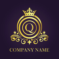 Letter  luxury gold logo concept