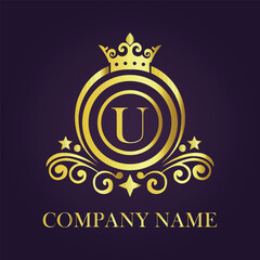 Letter  luxury gold logo concept