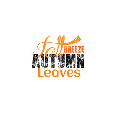 Autumn sale round banner. fall ad circle shape with liquid form at the center and text offer a sign—red, orange abstract leaves in simple flat paper cut style.
