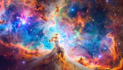 Vibrant celestial formation of swirling gas and stellar light