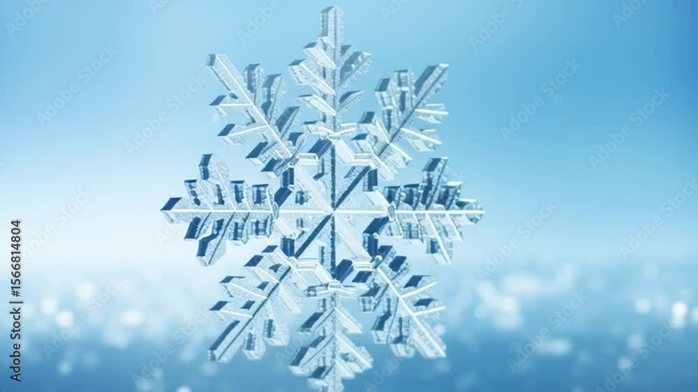 Poster crystal snowflake: this macro shot showcases the intricate beauty of a single, pristine snowflake ag