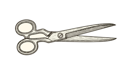 Vintage scissors illustration with detailed design and texture  