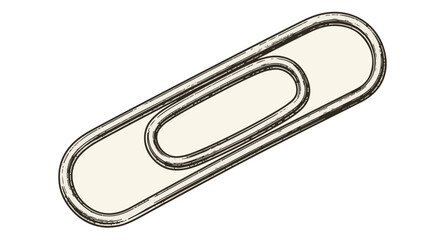Vintage paperclip illustration in detailed monochrome design  