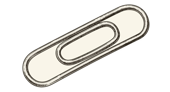 Vintage paperclip illustration in detailed monochrome design  