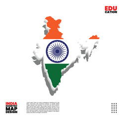 Isometric Map of India for infographic