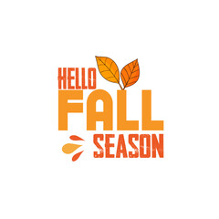 Autumn sale round banner. fall ad circle shape with liquid form at the center and text offer a sign—red, orange abstract leaves in simple flat paper cut style.

