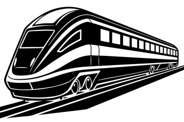 High-Speed Rail Modern Train Transportation Design Illustration