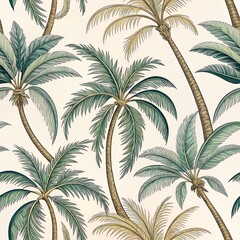 seamless pattern with palm trees. color pattern palm trees with coconuts. print on clothes. wallpaper for gadgets
