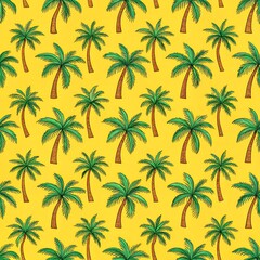 color pattern palm trees with coconuts. print on clothes. wallpaper for gadgets