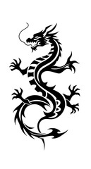 Fototapeta premium black dragon tattoo on white background