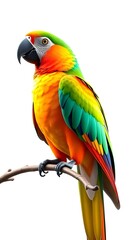 Obraz premium red and yellow macaw ara on white background