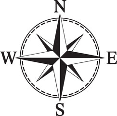 8 Point compass icon. Clipart image isolated on white background