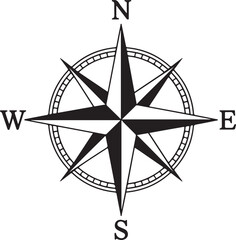 8 Point compass icon. Clipart image isolated on white background