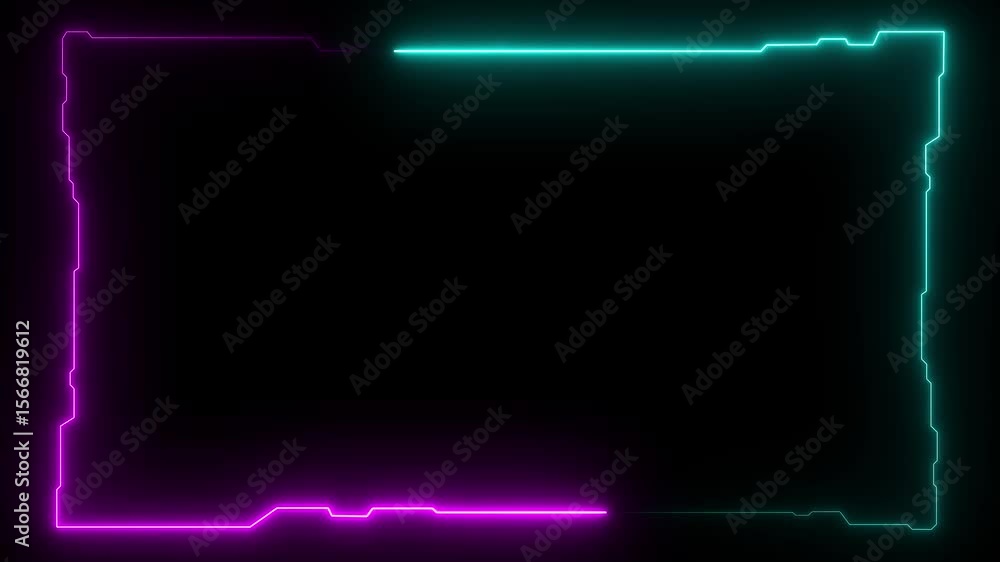 Poster futuristic digital hud cyber frame technology for video overlay templates.digital hud futuristic mot