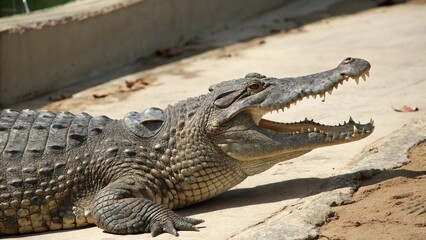 Obraz premium Crocodile, sharp and realistic, Photo, Natural light