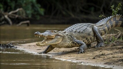 Obraz premium Crocodile, sharp and realistic, Photo, Natural light