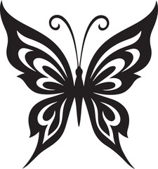 Abstract fantasy butterfly tattoo illustration for print or design on white background