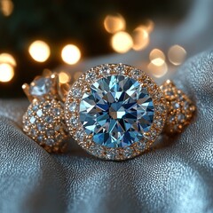 Fototapeta premium Elegant gemstone jewelry sparkling under soft light at a festive celebration
