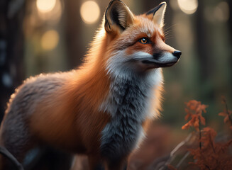 Fototapeta premium Eyes of the Forest: Red Fox in Morning Light