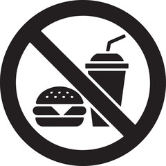No eating vector sign