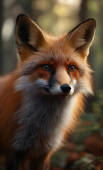 Fototapeta premium Eyes of the Forest: Red Fox in Morning Light